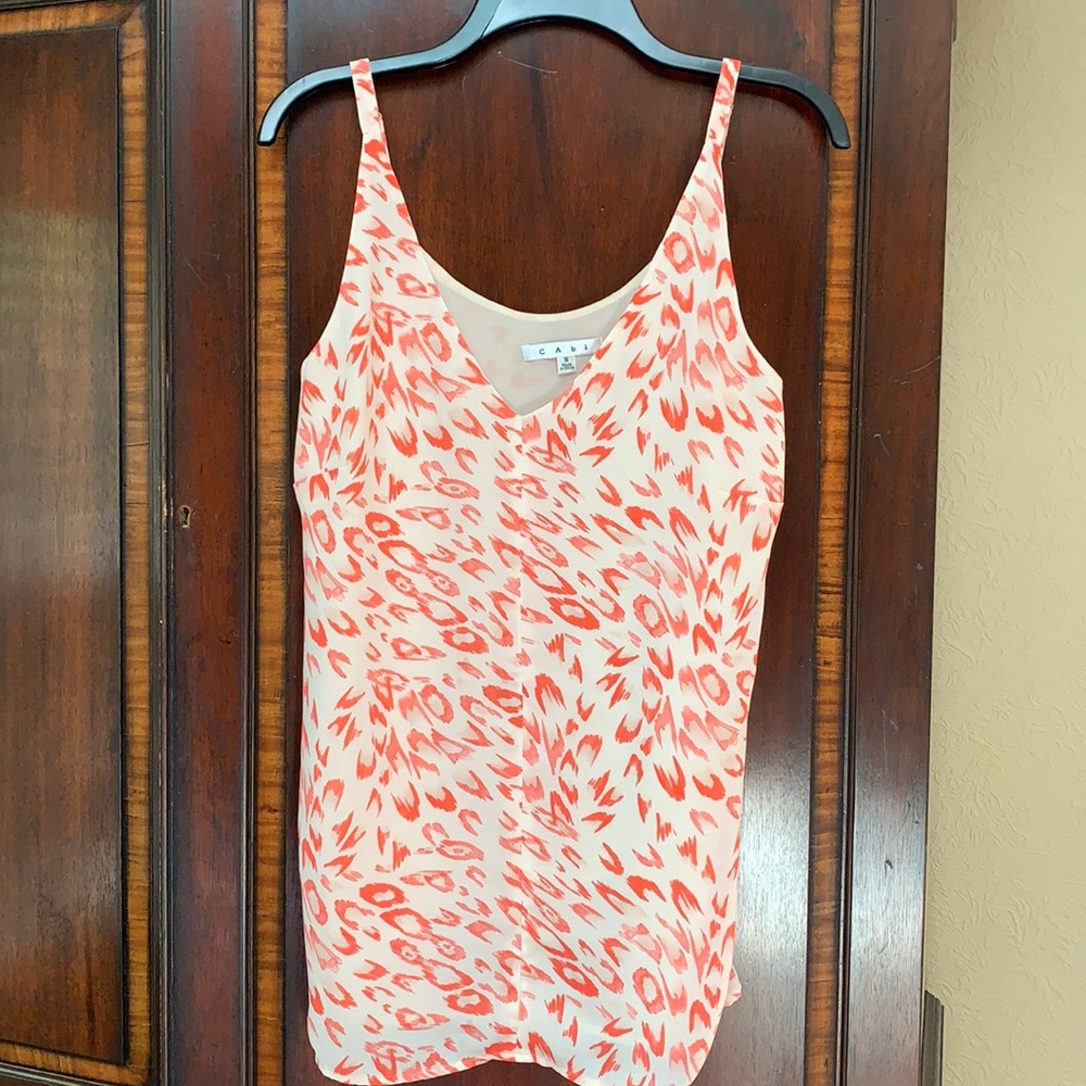 CABI FLIRTY CORAL PINK TANK CAMISOLE SIZE SMALL